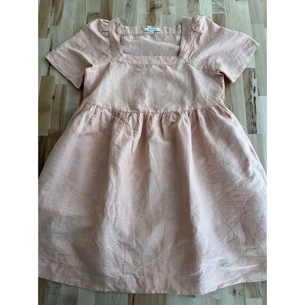 Madewell Blush Pink Linen Baby Doll Dress